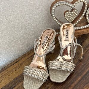 Badgley Mischka Gold Embellished Heels